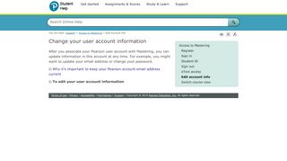 
                            12. Changing your user account information - help.pearsoncmg.com