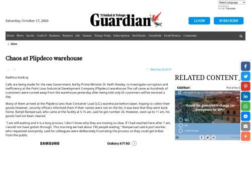 
                            13. Chaos at Plipdeco warehouse - Trinidad Guardian