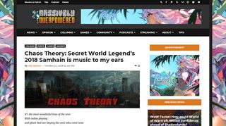 
                            6. Chaos Theory: Secret World Legend's 2018 Samhain is music to my ...