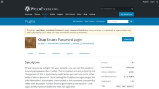
                            6. Chap Secure Password Login | WordPress.org