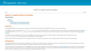 
                            10. Chapter 12. Logging using java.util.logging - PostgreSQL JDBC Driver