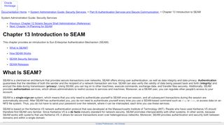 
                            7. Chapter 13 Introduction to SEAM (System Administration Guide ...