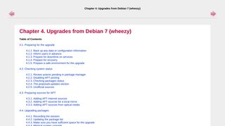 
                            3. Chapter 4. Upgrades from Debian 7 (wheezy)