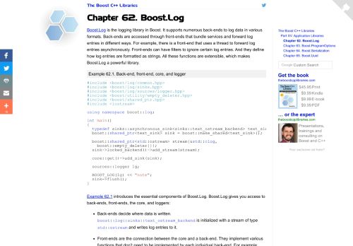 
                            5. Chapter 62. Boost.Log - The Boost C++ Libraries