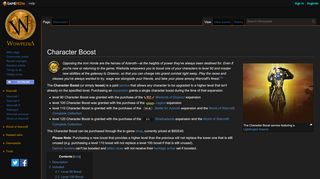 
                            12. Character Boost - Wowpedia - Your wiki guide to the World of Warcraft