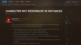 
                            8. Character not responsive in instances - Technical Support - World ...