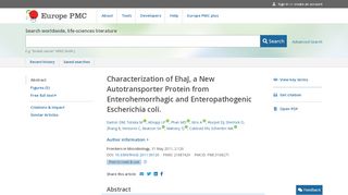 
                            10. Characterization of EhaJ, a New Autotransporter Protein from ...