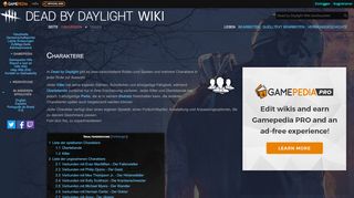 
                            5. Charaktere – Das offizielle Dead by Daylight Wiki