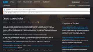 
                            4. Charaktertransfer - Blizzard-Kundendienst - Blizzard Entertainment