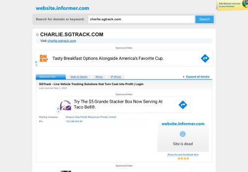 
                            2. charlie.sgtrack.com at WI. SGTrack - Live Vehicle Tracking Solutions ...