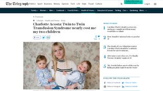 
                            9. Charlotte Acosta: Twin to Twin Transfusion Syndrome nearly cost me ...