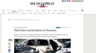 
                            9. Charlottenburg-Wilmersdorf: Fünf Autos am Ku'damm in Flammen ...