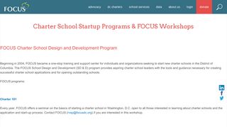 
                            6. Charter School Startup Programs & FOCUS Workshops | FOCUS