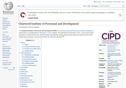 
                            6. Chartered Institute of Personnel and Development - Wikipedia