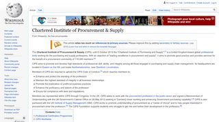 
                            11. Chartered Institute of Procurement & Supply - Wikipedia