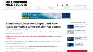 
                            9. Chase Aer Lingus Card | Million Mile Secrets