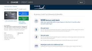 
                            12. Chase Ink Business Cash Credit Card | Chase.com