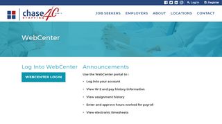 
                            6. CHASE Professionals - Webcenter Payroll Software Login Page