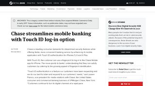 
                            13. Chase streamlines mobile banking with Touch ID log-in option ...