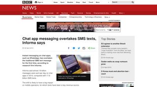 
                            7. Chat app messaging overtakes SMS texts, Informa says - BBC News