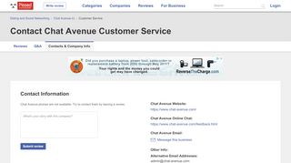 
                            6. Chat Avenue Customer Service Phone Number, Email, Address
