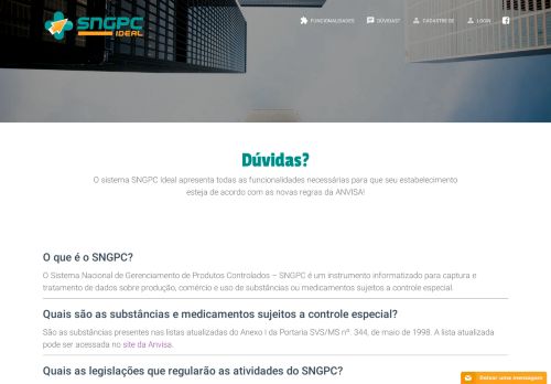 
                            13. chat Dúvidas? - SNGPC Ideal - Sistema SNGPC Anvisa para ...