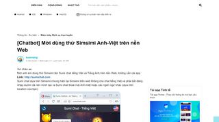 
                            10. [Chatbot] Mời dùng thử Simsimi Anh-Việt trên nền Web | Tinhte.vn