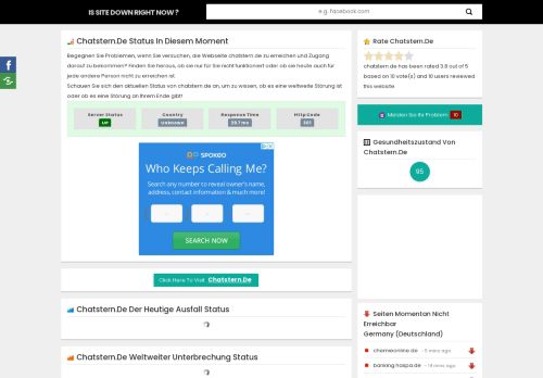 
                            12. Chatstern.de funktioniert nicht. Aktuelle Probleme und Fehler – Status ...