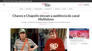 
                            13. Chaves e Chapolin elevam a audiência do canal Multishow | VEJA RIO