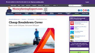 
                            5. Cheap Breakdown Cover: Roadside assistance from £28/year