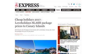
                            13. Cheap holidays 2017: Loveholidays SLASHES prices to Canary ...