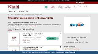 
                            11. CheapOair promo codes & coupons | $50 OFF February | PCWorld