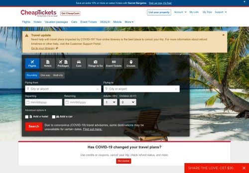 
                            11. CheapTickets Travel: Vacations, Cheap Flights, Airline Tickets & Airfares