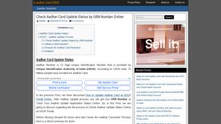 
                            3. Check Aadhar Card Update Status by URN Number Online - E aadhar ...