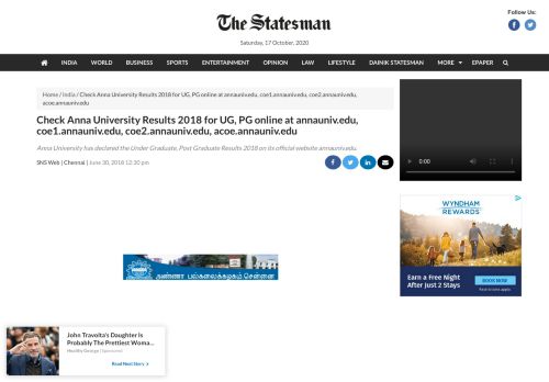 
                            9. Check Anna University Results 2018 for UG, PG online at annauniv ...