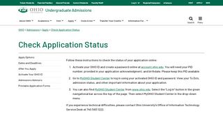 
                            3. Check Application Status | Ohio University