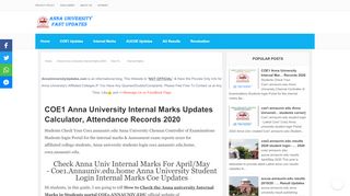 
                            10. CHECK COE1 Anna University Internal Marks Calculator, Attendance ...
