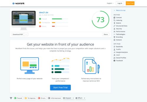 
                            12. Check dew21.de's SEO - WooRank