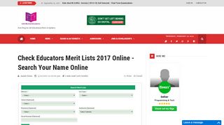 
                            5. Check Educators Merit Lists 2017 Online - Govt Emerson ...