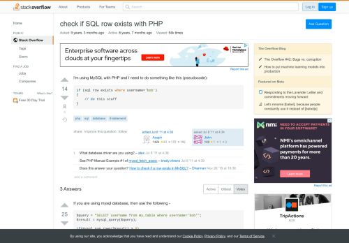 
                            1. check if SQL row exists with PHP - Stack Overflow
