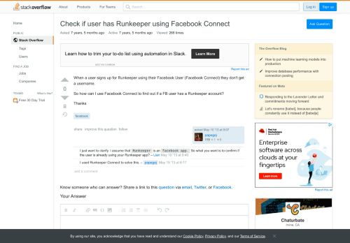 
                            10. Check if user has Runkeeper using Facebook Connect - Stack Overflow
