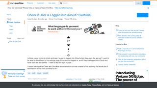 
                            1. Check if User is Logged into iCloud? Swift/iOS - Stack Overflow