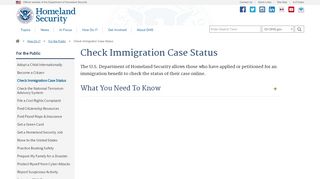 
                            3. Check Immigration Case Status | Homeland Security