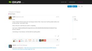 
                            8. Check in Failed - Team Projects - Axure Forums