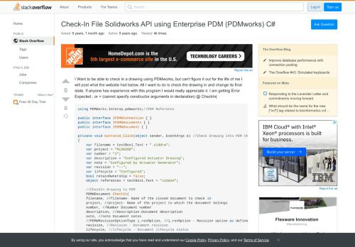 
                            10. Check-In File Solidworks API using Enterprise PDM (PDMworks) C ...