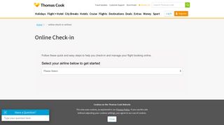 
                            4. Check in Online | Thomas Cook Airlines