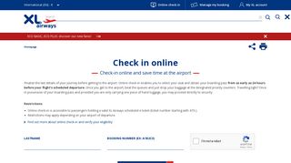 
                            10. Check in online | XL Airways - XL Airways France