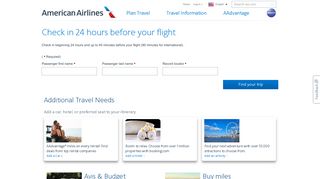 
                            2. Check in - Your trips - American Airlines