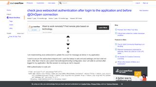 
                            2. check java websocket authentication after login to the application ...