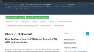 
                            8. Check JUPEB Result | JUPEB